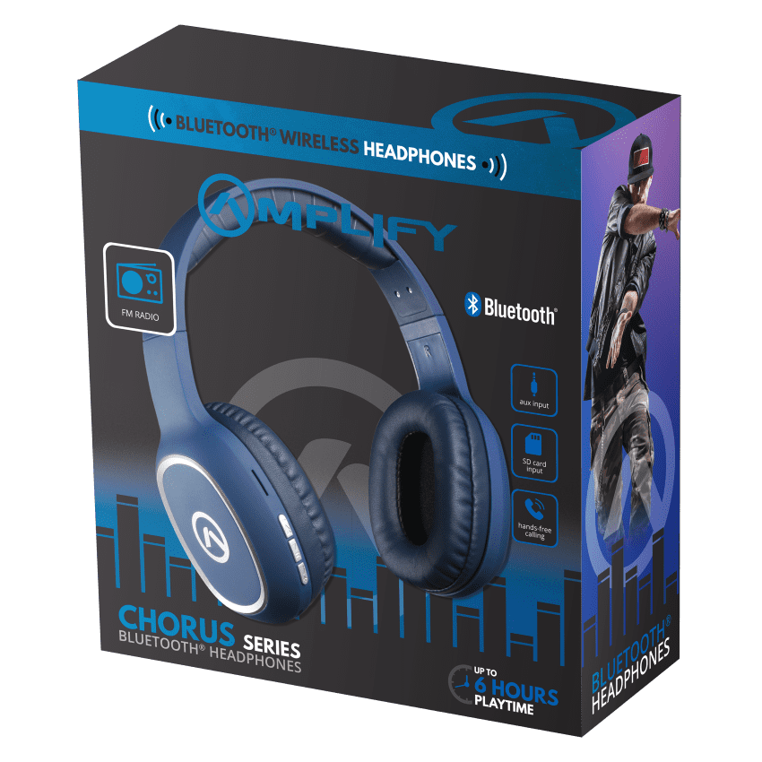 Amplify Chorus series Bluetooth Wireless Headphones - Dark blue