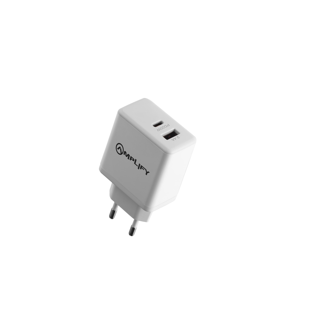PEP Amplify Dual 5V2.4A USB + Type-C PD Wall Charger 32W