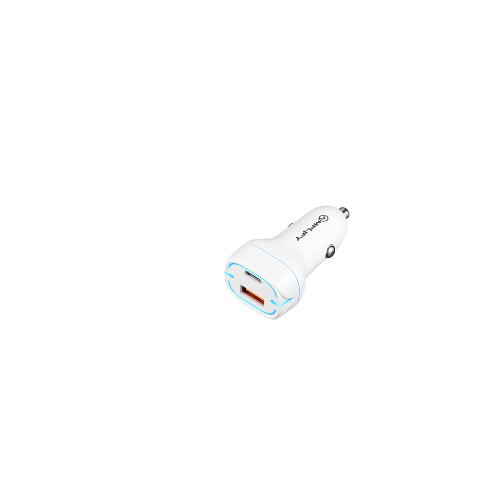 Amplify Dual Car Charger 32W (Type-C + USB)